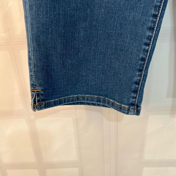 Talbots Blue Whiskered Cotton Blended Pedal Pusher Jean Size 14 - Picture 4 of 10